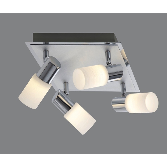 Plafoniera da soffitto 4 faretti orientabili led 4,3w 3000k