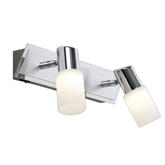 Applique da parete doppio spot orientabile cromo led 3000k