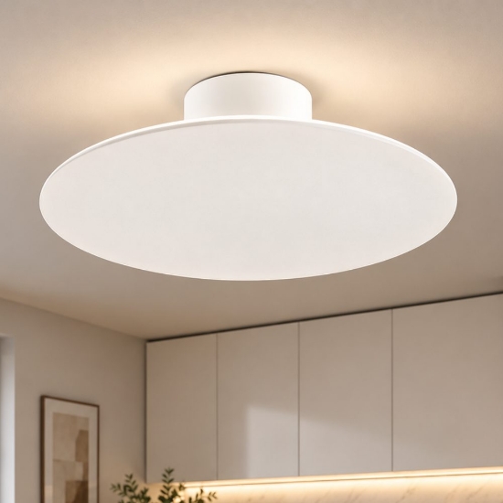 Perenz nebula plafoniera led 28w cct 3000k 4000k 6000k per cucina rotonda bianca dimmerabile