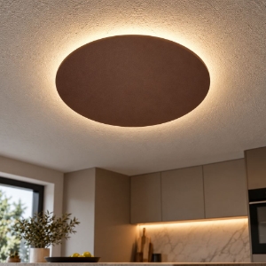 Perenz nebula plafoniera da soffitto rotonda marrone led 28w cct 3000k 4000k 6000k dimmerabile