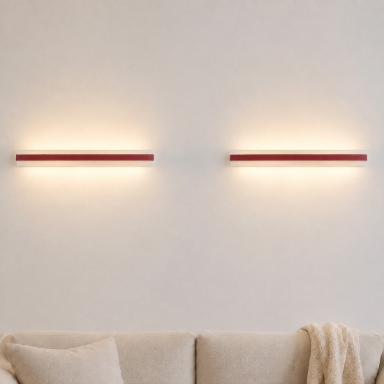 Applique led 69w cct 3000k 4000k 106cm da parete moderna bordeaux