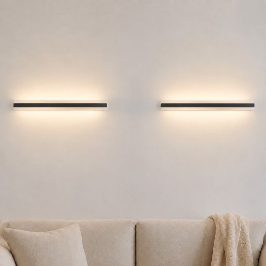 Applique grande moderna antracite da parete led 69w cct 3000k 4000k