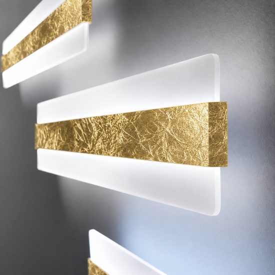 Applique led 69w cct 3000k 4000k grande moderna da parete foglia oro