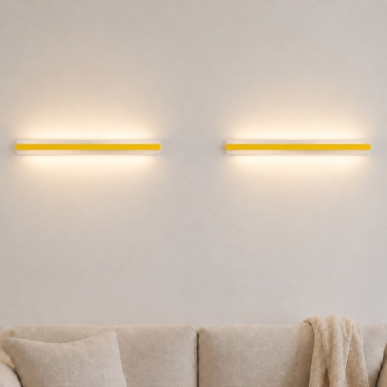 Applique da parete moderna grande giallo girasole led 69w cct 3000k 4000k