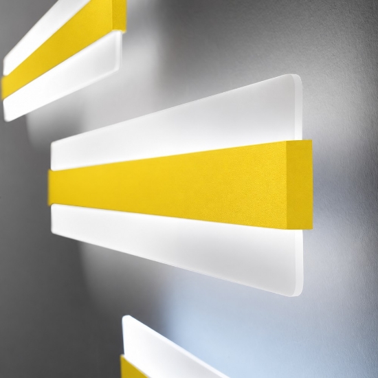 Applique da parete moderna grande giallo girasole led 69w cct 3000k 4000k