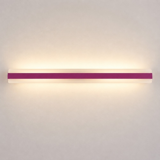 Applique grande led 69w cct 3000k 4000k moderna da parete magenta 106cm
