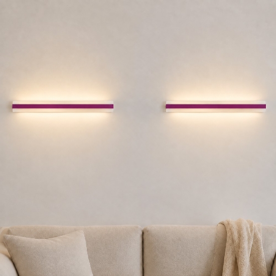 Applique grande led 69w cct 3000k 4000k moderna da parete magenta 106cm