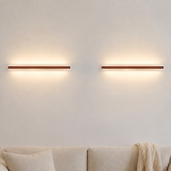 Applique led 69w cct 3000k 4000k moderna da parete rame opaco 106cm