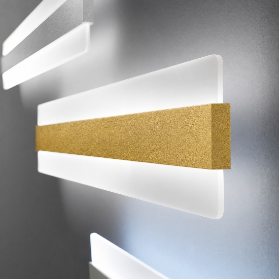 Applique da parete led 69w cct 3000k 4000k moderna oro opaco 106cm
