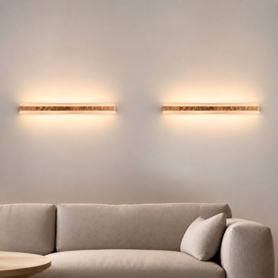 Applique led 69w cct 3000k 4000k 106cm da parete moderna foglia rame