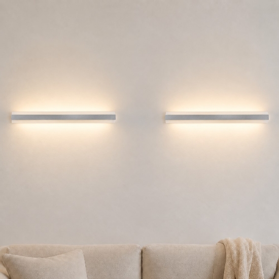 Applique da parete led 69w cct 3000k 4000k moderna grigio perla 106cm