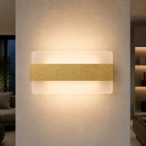 Applique moderna da parete oro opaco led 16w cct 3000k 4000k 25cm