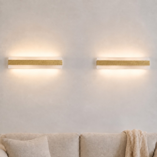 Applique da parete led 56w cct 3000k 4000k moderna oro opaco
