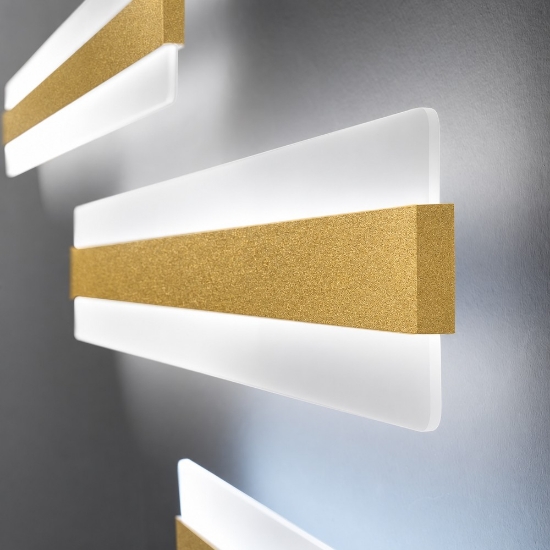 Applique da parete led 56w cct 3000k 4000k moderna oro opaco