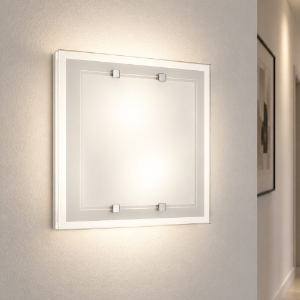 Perenz applique frame quadrata vetro bianco lucido 30cm