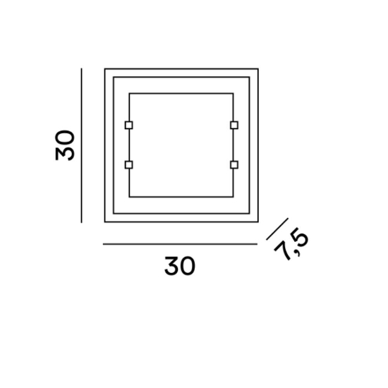 Perenz frame applique da parete moderna quadrata bianco vetro striato
