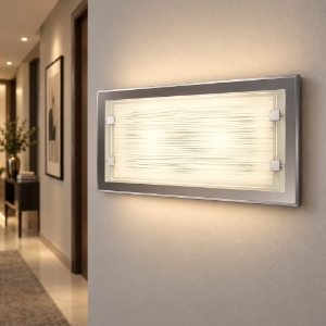 Perenz frame applique rettangolare moderna da parete bianco striato