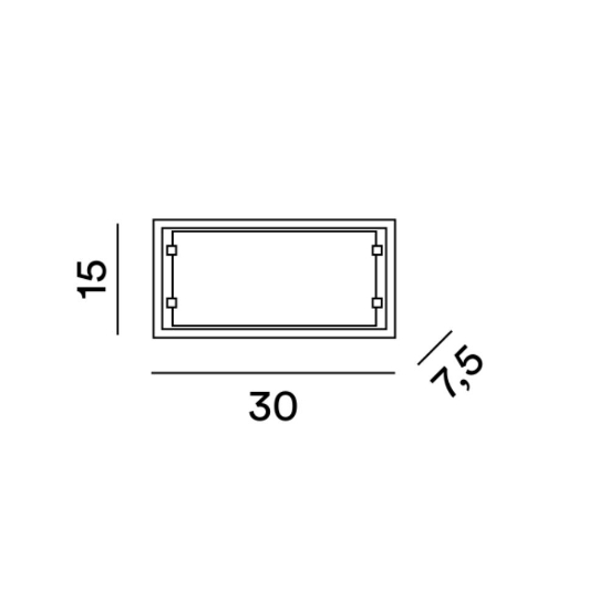 Perenz frame applique rettangolare moderna da parete bianco striato