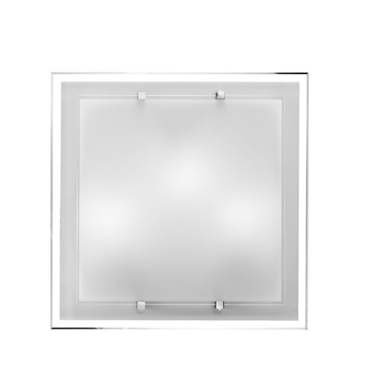 Perenz frame plafoniera da soffitto moderna quadrata vetro bianco lucido 40cm