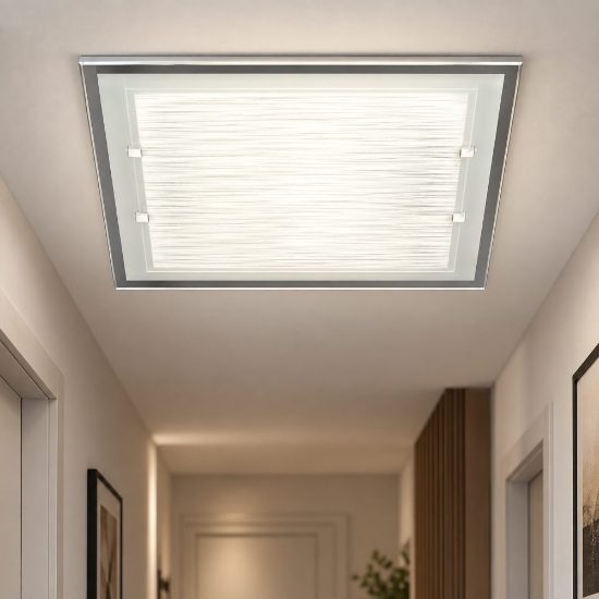 Perenz plafoniera frame per cucina moderna quadrata vetro striato