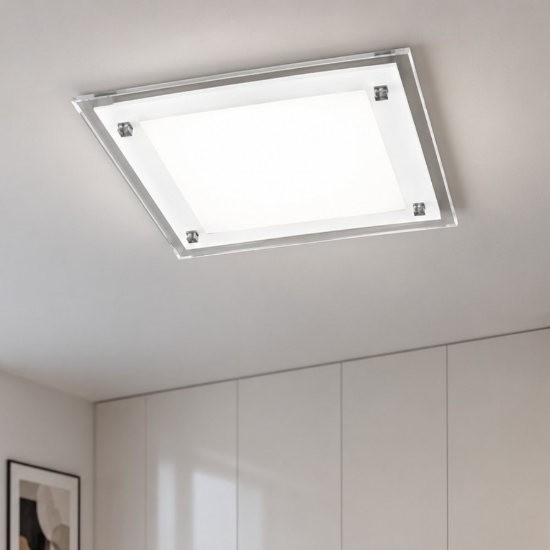 Perenz plain plafoniera led 20w cct 3000k 4000k per cucina moderna quadrata bianco