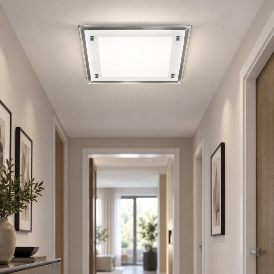 Perenz plain plafoniera led 30w cct 3000k 4000k per cucina moderna quadrata bianca