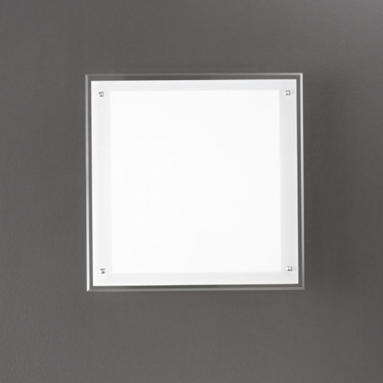 Perenz plain plafoniera quadrata vetro bianco per cucina led 40w cct 3000k 3500k 4000k dimmerabile