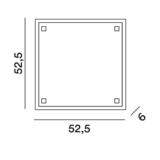 Perenz plain plafoniera quadrata vetro bianco per cucina led 40w cct 3000k 3500k 4000k dimmerabile
