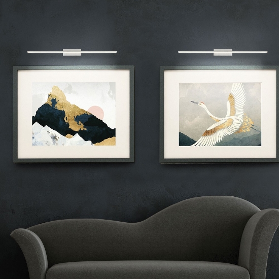 Applique led 16w 3000k 67cm per specchio bagno moderna cromata