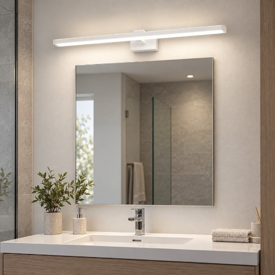 Applique per specchio da bagno led 16w 3000k moderna bianca 67cm