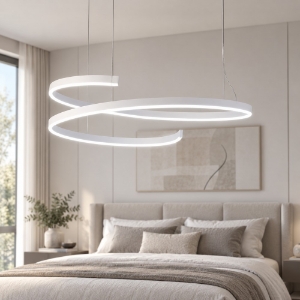 Lampadario per camera da letto led 45w cct 3000k 4000k 6000k con telecomando moderno bianco