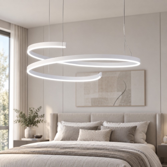 Lampadario per camera da letto led 45w cct 3000k 4000k 6000k con telecomando moderno bianco