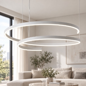 Lampadario bianco design moderno led 56w cct 3000k 4000k 6000k con telecomando per soggiorno