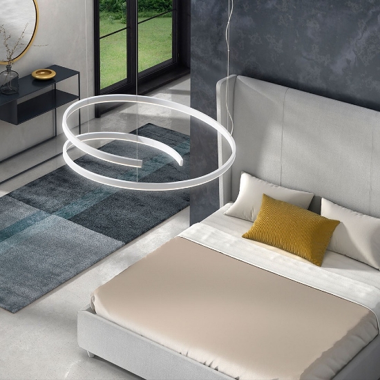 Lampadario a sospensione led 60w cct 3000k 4000k 6000k dimmerabile con telecomando bianco