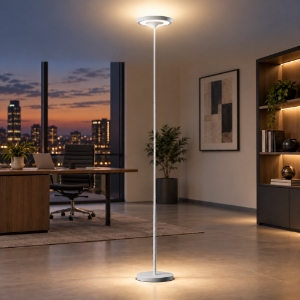 Piantana led 25w 3000k dimmerabile moderna bianca luce biemissione per ufficio