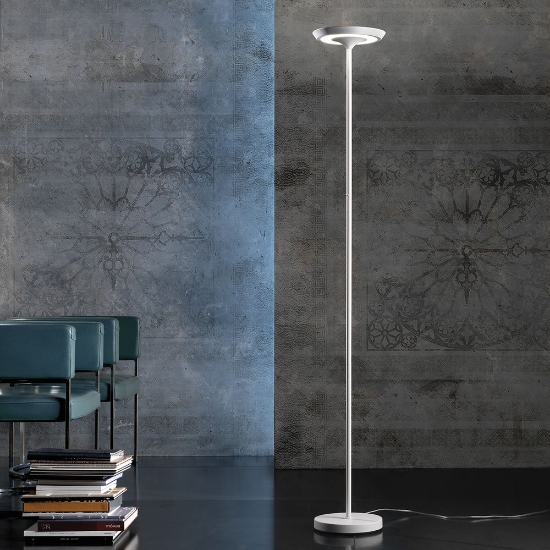 Piantana led 25w 3000k dimmerabile moderna bianca luce biemissione per ufficio