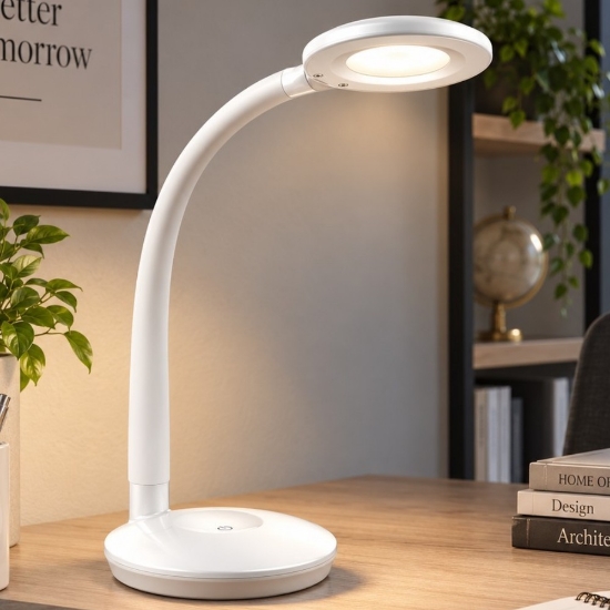 Lampada da tavolo led 3w 3000k orientabile bianca