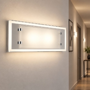 Applique da parete moderna vetro bianco lucido perenz frame