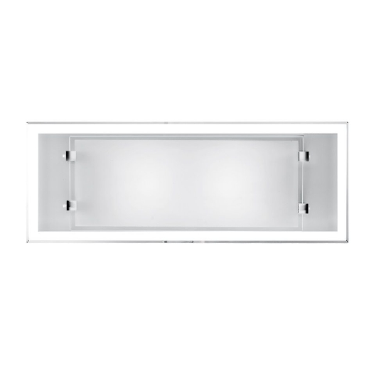 Applique da parete moderna vetro bianco lucido perenz frame