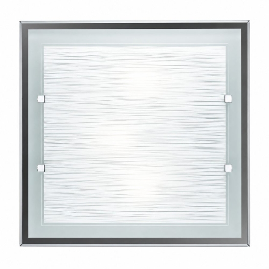 Perenz plafoniera frame moderna per cucina quadrata vetro striato 50cm