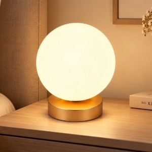 Perenz lampada da comodino camera da letto maga oro sfera vetro