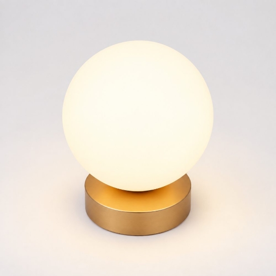 Perenz lampada da comodino camera da letto maga oro sfera vetro