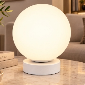 Perenz maga lampada da tavolo moderna bianca sfera vetro 15cm