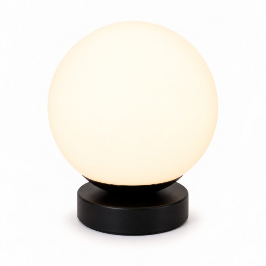 Perenz illuminazione maga abat-jour nera per camera sfera vetro