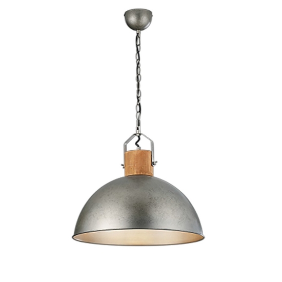 Lampadario da cucina cupola nickel industrial