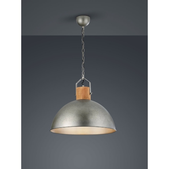 Lampadario da cucina cupola nickel industrial
