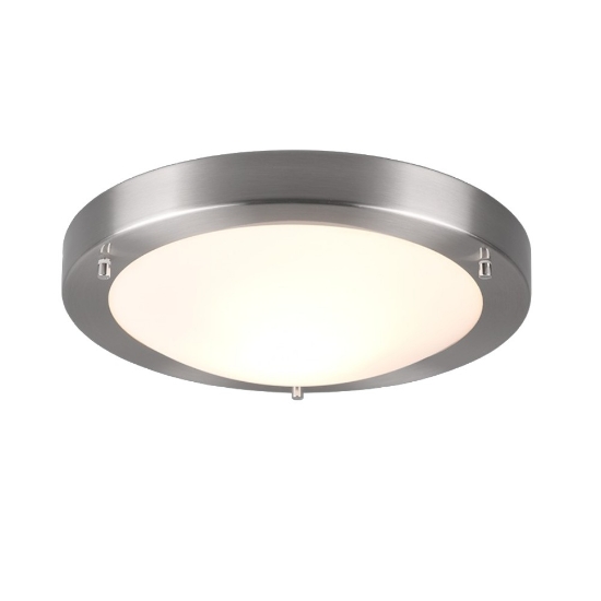 Plafoniera da bagno ip44 tonda nichel opaco 32cm