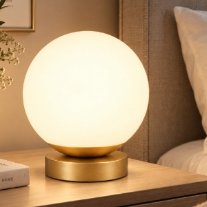 Abat-jour lampada da comodino oro sfera vetro perenz maga