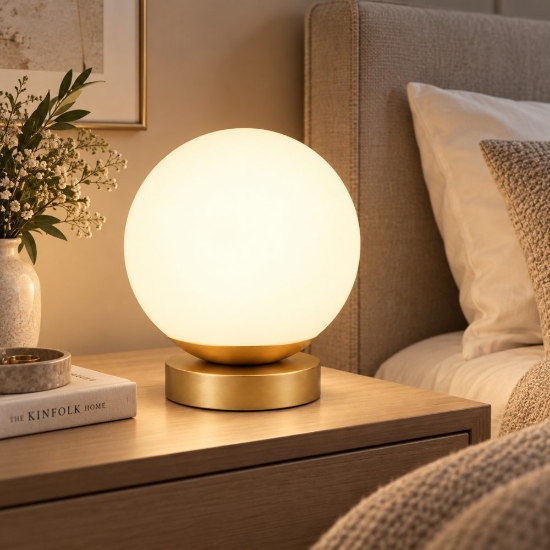 Abat-jour lampada da comodino oro sfera vetro perenz maga