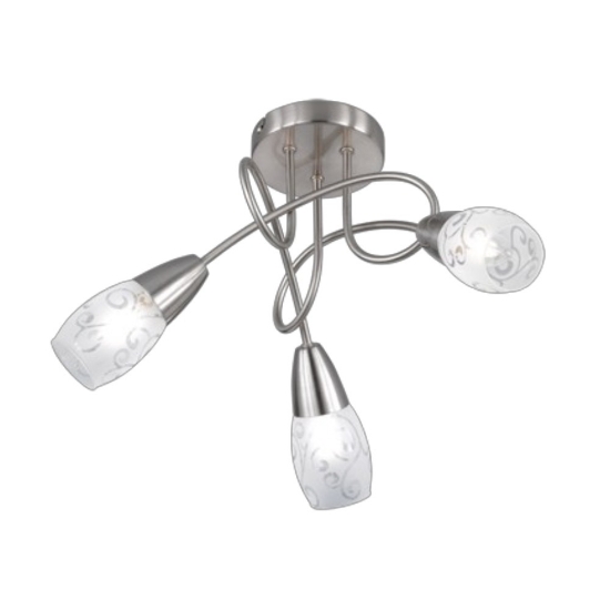 Plafoniera con faretti vetro nichel orientabili